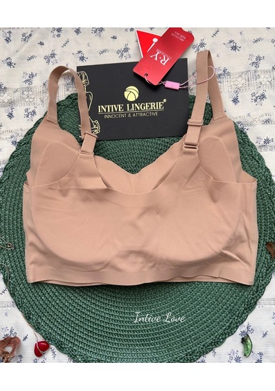 Intive Pureform Balensiz Dikişsiz Kopçasız Dokulu Seamless Bralet Koyu Bej