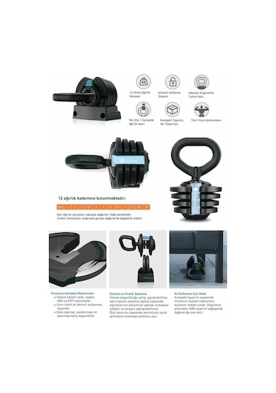 Slazenger D7041 10kg Ayarlanabilir Kettlebell 12 Kademeli Tekli