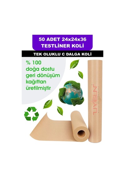 50 Adet 24x24x36 Tek Oluklu Baskısız Boş Koli Kare Koli Çok Amaçlı Koli Tst