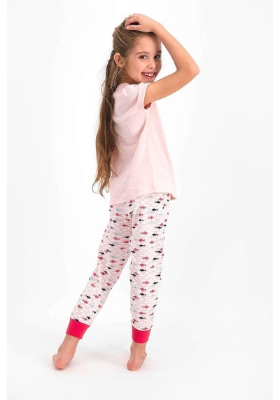 Roly Poly 2460 Kız Çocuk Garson Collect Somon Kısa Kol Pijama Tak
