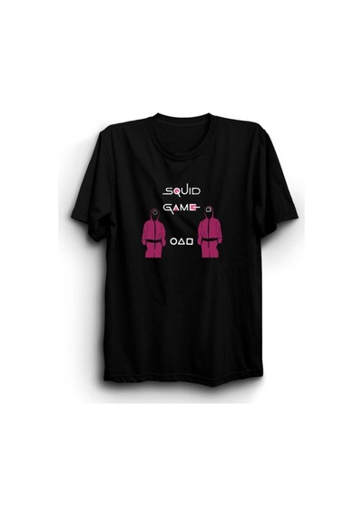 Squid Game Baskılı Tshirt SIYAH