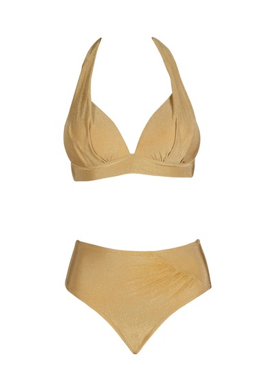 Endeep Beria Kadın Yarım Dolgulu Hardal Bikini Takımı Hardal