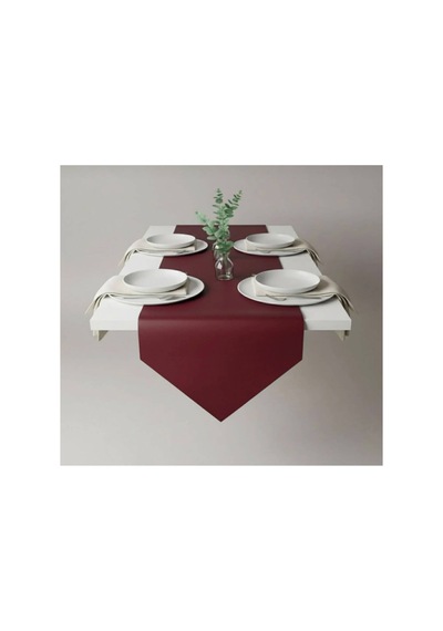 Kk Swords 4+1 Adet Deri Amerikan Servis+runner Set 4 Amerikan Servis -1 Runner Supla Decor Masa Decoru Bordo