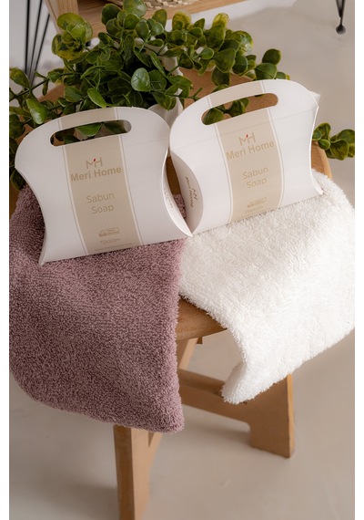 Oznhome Krem-pudra Çift Kişilik 6 Parça Bornoz Seti Krem - Pudra