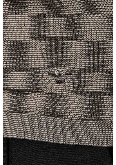 Emporio Armani Saf Yün Yuvarlak Yaka Kazak Erkek Kazak Em006276 Af29848 F8035 Koyu Gri