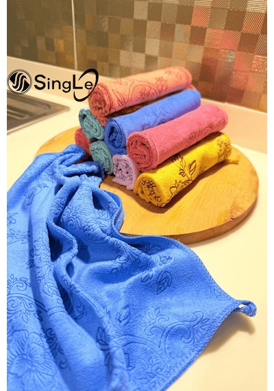 3 Adet Microfiber Çiçek Desenli Mutfak Temizlik Bezi 30 30 Leke Tutmaz Koku Yapmaz Diğer