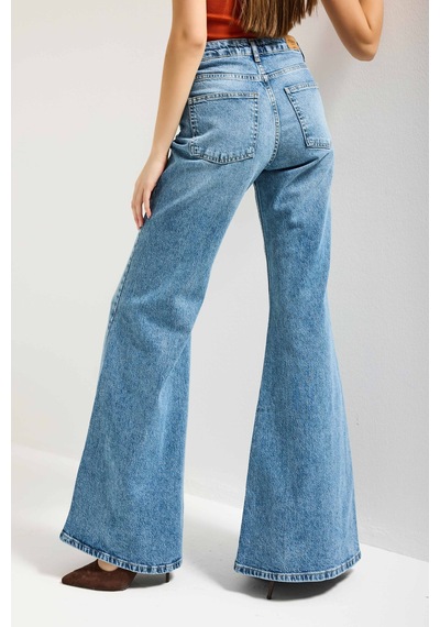 Itsbasic Kadın Mavi 4s6-4 Mry Flare Fit Komfort Kumaş Denim Jean