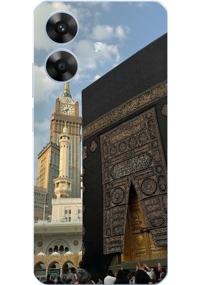Realme Note 60 Uyumlu Manevi Huzur Kabe Kapısı Umre Baskılı Silikon Kılıf Renkli