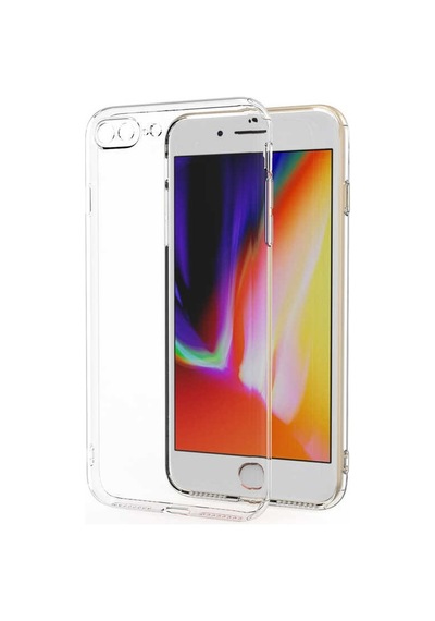 Apple Uyumlu iPhone 8 Plus Kılıf Kamera Korumalı Süper Silikon Şeffaf Kapak