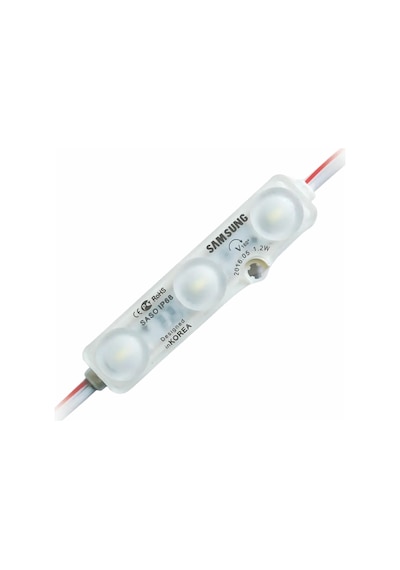 Samsung 3'lü Mercekli Modül Led 12 Volt Sarı/Amber - 10 Adet