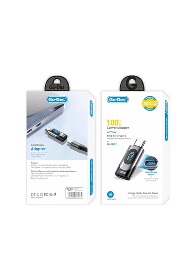 Go Des Gd-ct072 Type-c To Type-c Dijital Led Göstergeli Hızlı Şarj Adaptörü 100w