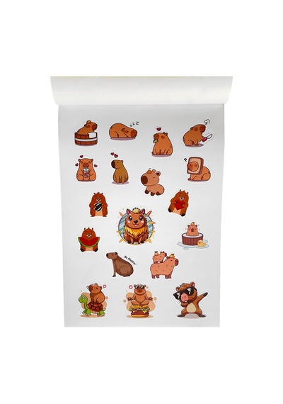 Karışık Sticker Defter 2 Sayfa Capybara Kapibara Diğer