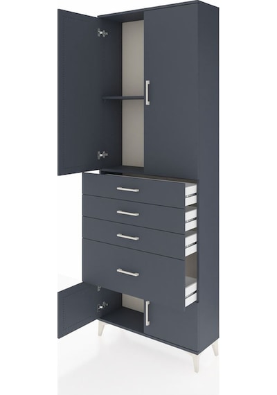 Arges Dolap 2 Raflı 4 Çekmeceli 4 Kapaklı 88x30x243 Antrasit-... Antrasit Arges Dolap 2 Raflı 4 Çekmeceli 4 Kapaklı 88x30x243 Antrasit-... Antrasit