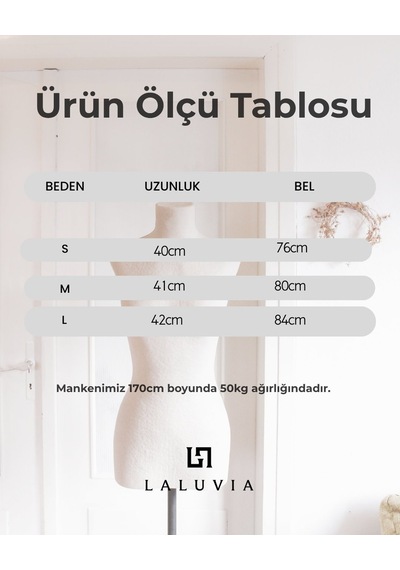 Laluvia Kırmızı - Krem Desenli Etek - 2y251151