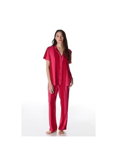 Penti Kırmızı For You Çizgili Düğmeli Gömlek Pantolon Pijama Takımı