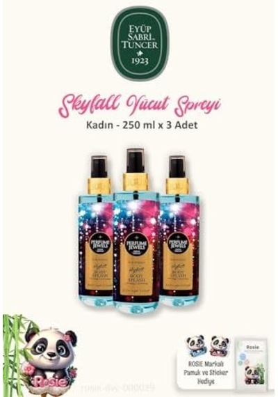3 Adet Skyfall Vücut Spreyi 250 Ml Ve Rosıe Temizleme Pamuğu