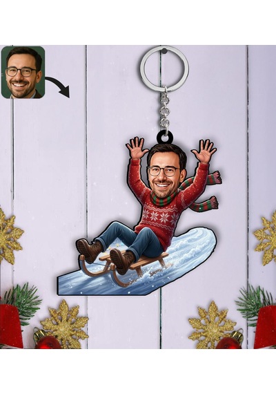 Bk Gift Kişiye Özel Erkek Yılbaşı Karikatürlü Ahşap Anahtarlık -9, Yeni Yıl Hediyesi, Yılbaşı Hediyesi Kobitmeyencom35810 Bk Gift