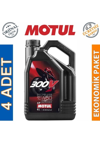 Motul 300V Fl 15W-50 4T 4 Zamanlı Motosiklet Motor Yağı 4 L 4 L