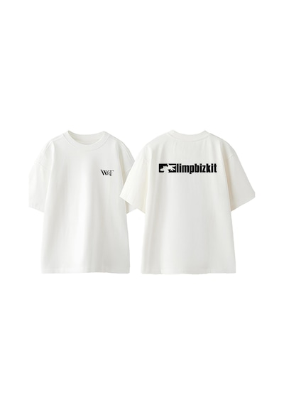 Thewert Limp Bizkit 5 Tasarım Sırt Baskılı Pamuk Beyaz Oversize T-shirt