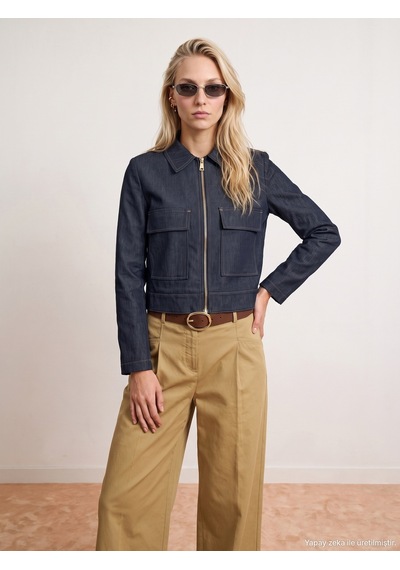Dilvin 60809 Cep Detaylı Kısa Ceket-lacivert