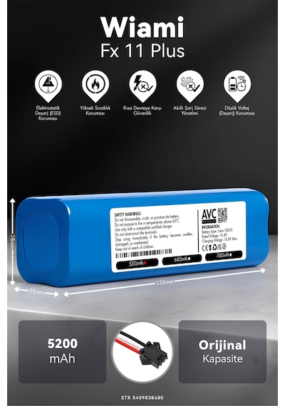 Wiami Fx 11 Plus 5200mah Robot Süpürge Bataryası G.g