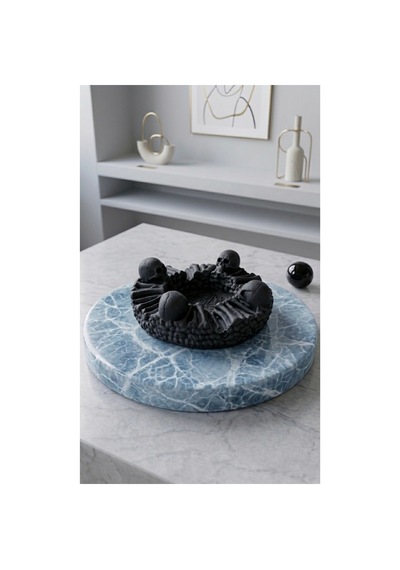Gotik Sanat Tasarım Kafatası Figürlü Sigara Küllüğü, Kül Tablası 14cm X 5cm Siyah