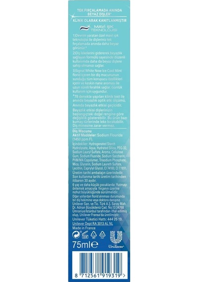 Signal White Now Ice Cool Mint Diş Macunu 75 ML