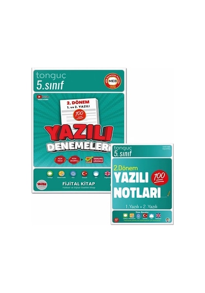 5. Sınıf Yazılı Notları Ve Denemeleri 2. Dönem 1 Ve 2. Yazılı 2 Kitap -