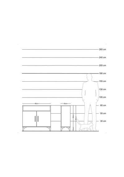 Arges Şifonyer 2 Raflı 2 Kapaklı 88x30x80 Çam-aytaşı Atlas Çam