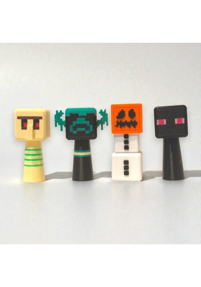 Minecraft Sprunki Figür 4 Adet 7 Cm Warden, Kar Golemi, Enderman, İron Golem