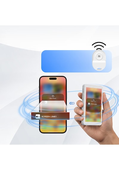Lenyes Lsm01 Bluetooth Kumandalı Magnetik Wireless Ekran Yansıtma Cihazı Beyaz