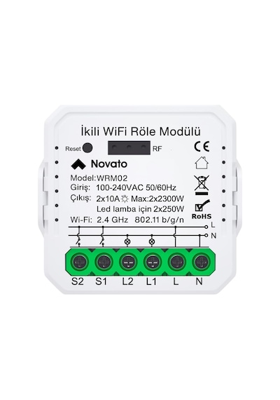 Tuya Uyumlu Akıllı Anahtar Modülü, Çift Çıkışlı, Anahtar Girişli, 2x10a - 220v Röle, Google Asistan Ve Alexa Genel