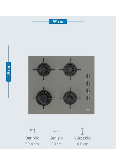 Beko BFC 330 G - Bocd T 6011 EG - BDE 6040 G  Gri Ankastre Set