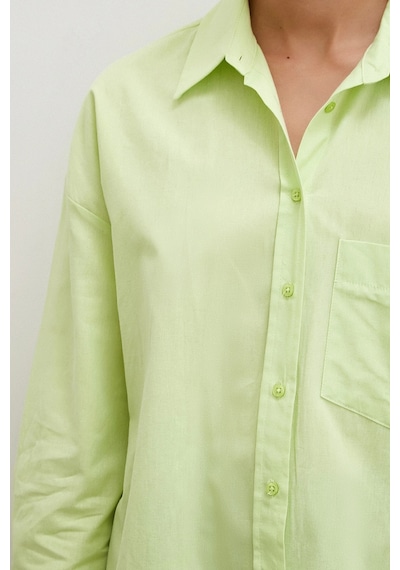 Never More Regular Fit Poplin Gömlek Yeşil