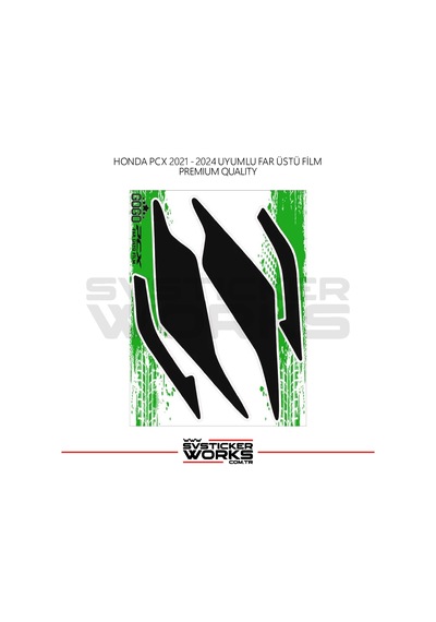 Honda Pcx Far Filmi Sticker Şeffaf Folyo 2021 - 2024 Kalın Model Siyah