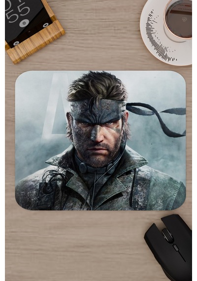 Metal Gear Solid Kaymaz Dikişli Kauçuk Oyuncu Mousepad V1 - 22x18 Gaming Mouse Pad Fare Altlığı
