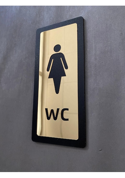 Wc Bay Ve Bayan Set Yönlendirme Levhası Gold Diamond Serisi