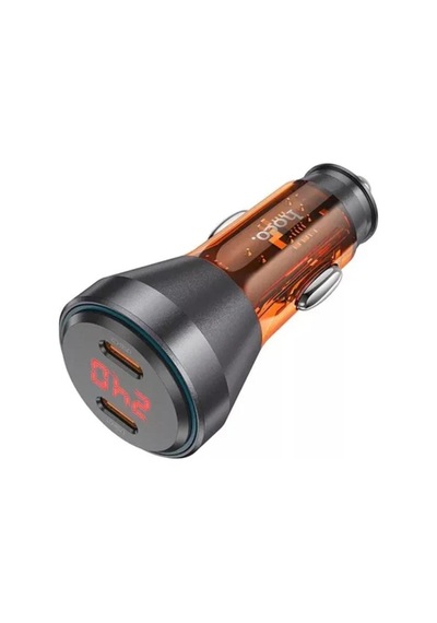 Hoco Nz12c Graceful Pd60w 2 Type-c Girişli Araç Çakmaklı Hızlı Şarj Turuncu