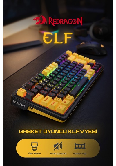 Redragon %75 Gasket Mekanik Switch Rgb Kablolu Oyuncu Klavyesi Sk-649