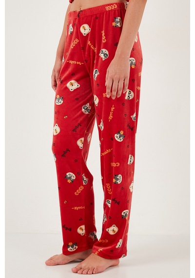 Lela Desenli Regular Fit Bisiklet Yaka Uzun Kollu Bayan Pijama Takımı 65713312 Kırmızı Lela Desenli Regular Fit Bisiklet Yaka Uzun Kollu Bayan Pijama Takımı 65713312 Kırmızı