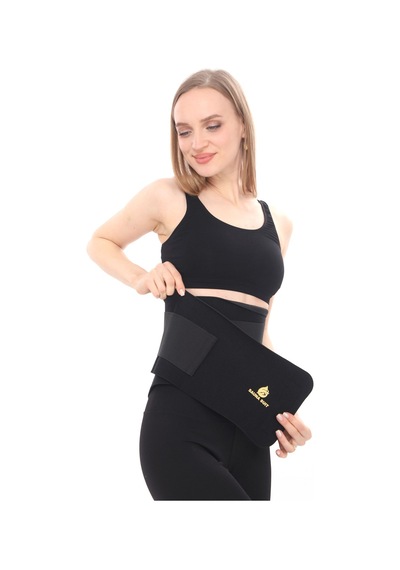 Sh Mağazacılık Unisex Termal Terleten  Siyah  Bel Korse Kemer Siyah