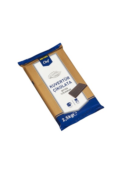 Metro Chef Kuvertür %70 Bitter Çikolata 2,5 Kg Pastacılık Ürünü Tarı