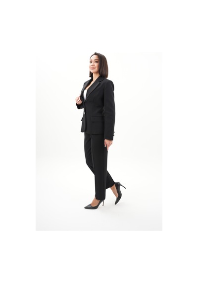 Velnara Moda Siyah Modern Klasik Kadın Takım Elbise - Düğme Detaylı Ceket & Dar Paça Pantolon Siyah - 942454823 Siyah Velnara Moda Siyah Modern Klasik Kadın Takım Elbise - Düğme Detaylı Ceket & Dar Paça Pantolon Siyah - 942454823 Siyah