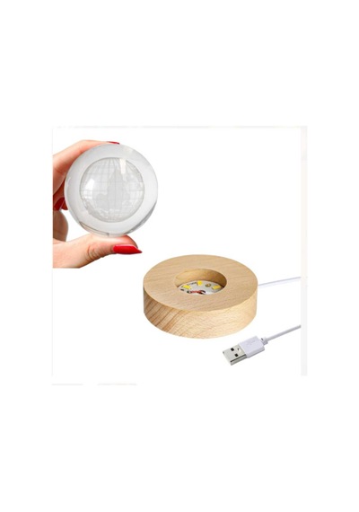 3d Led Işıklı Dünya Kristal Cam Küre Gece Lambası Beyaz Beyaz