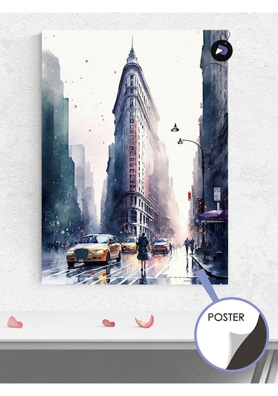 Amerika Newyork Manhattan Poster - Afiş - Dekoratif Duvar Posteri