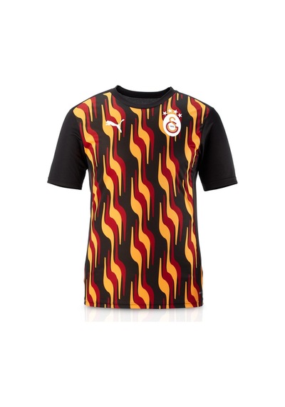 Galatasaray Lisanslı Sıfır Yaka Siyah Antrenman T-shirt KIrmızı