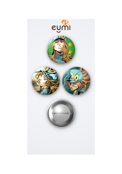 Jojo Animesi Diego Brando Anime 3'lü Metal Rozet Seti 58mm İğneli Buton Çanta Yaka Rozeti Çok Renkli