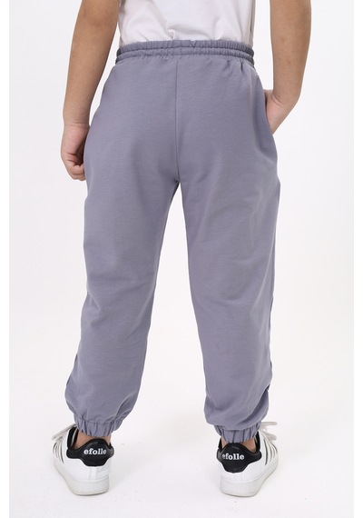 Toontoy Kids Toontoy Erkek Çocuk Baskılı Beli Paçası Lastikli Cepli Basic Jogger Eşofman Altı - 2 İplik Koyu Gri