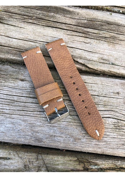 24 Mm Deri Taba Renk El Yapımı Saat Kordonu