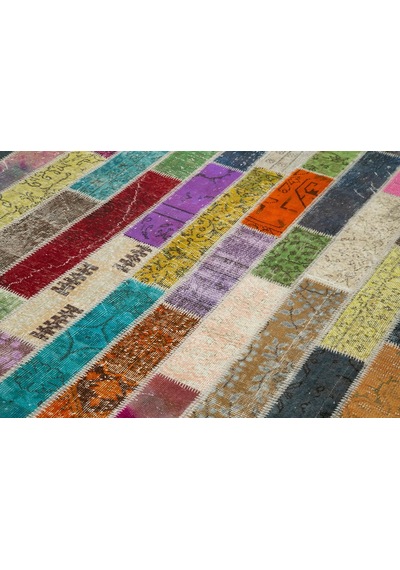 Bespoky Patchwork Modern Çok Renkli Salon Halısı El Dokuma 31038